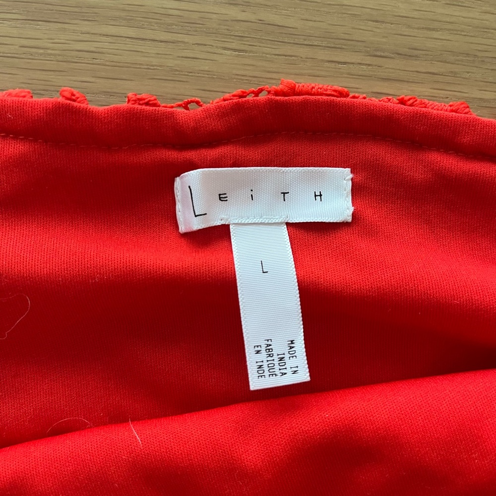 Leith Vibrant Red Lace Pencil Skirt - Picture 2 of 2